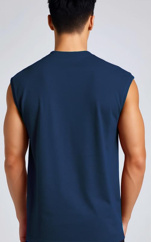 Men's Navy Blue "Brooklyn USA" Sleeveless Muscle Vest